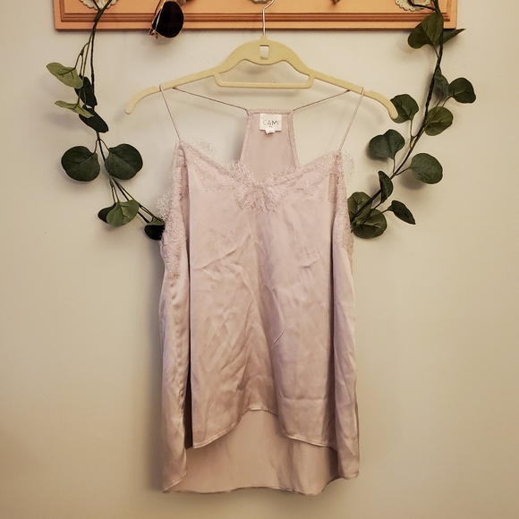 Cami NYC | Racer Silk Charmeuse Cami Lace Size M - Picture 2 of 11